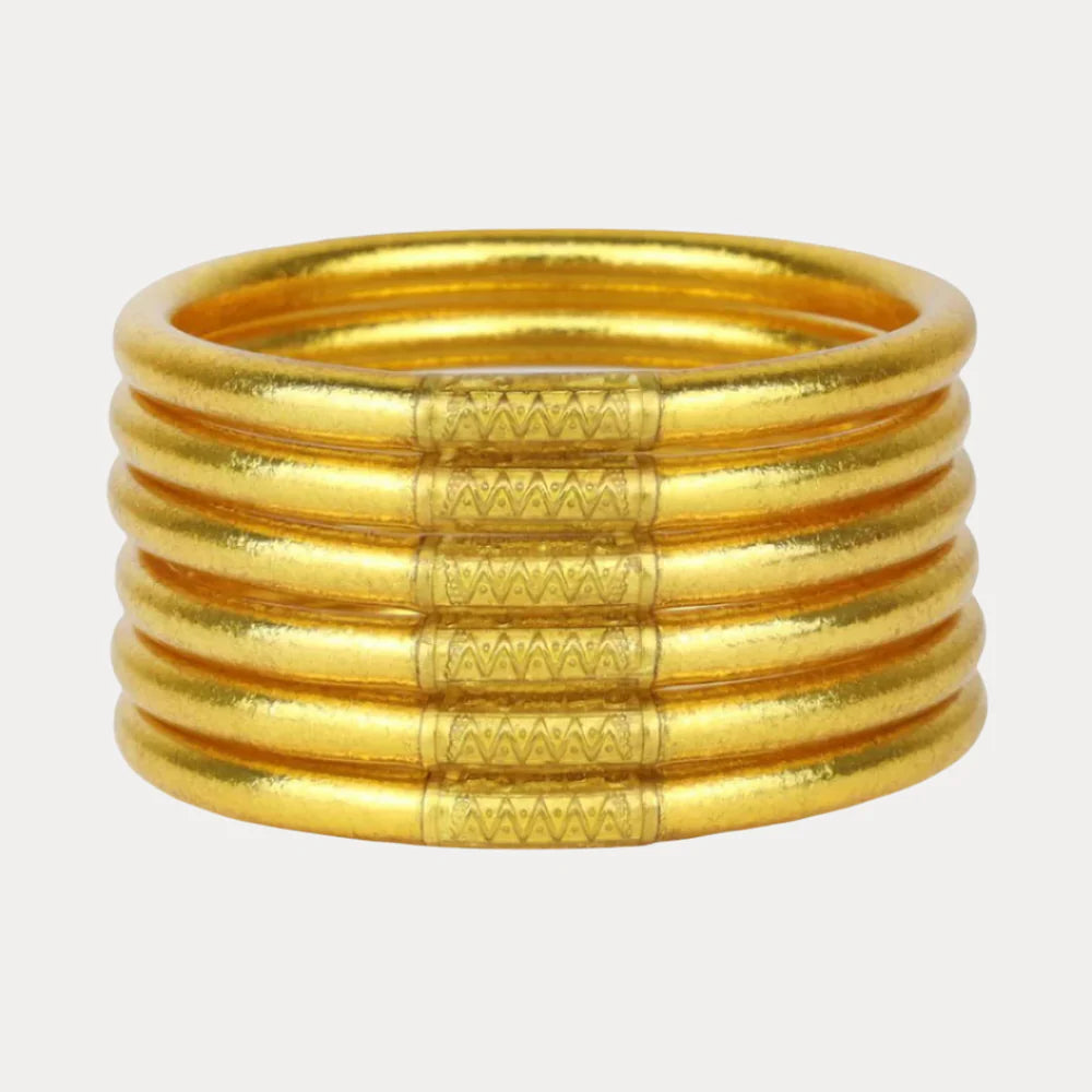 BuDhaGirl | Set of 6 All Weather Bangles | Gold