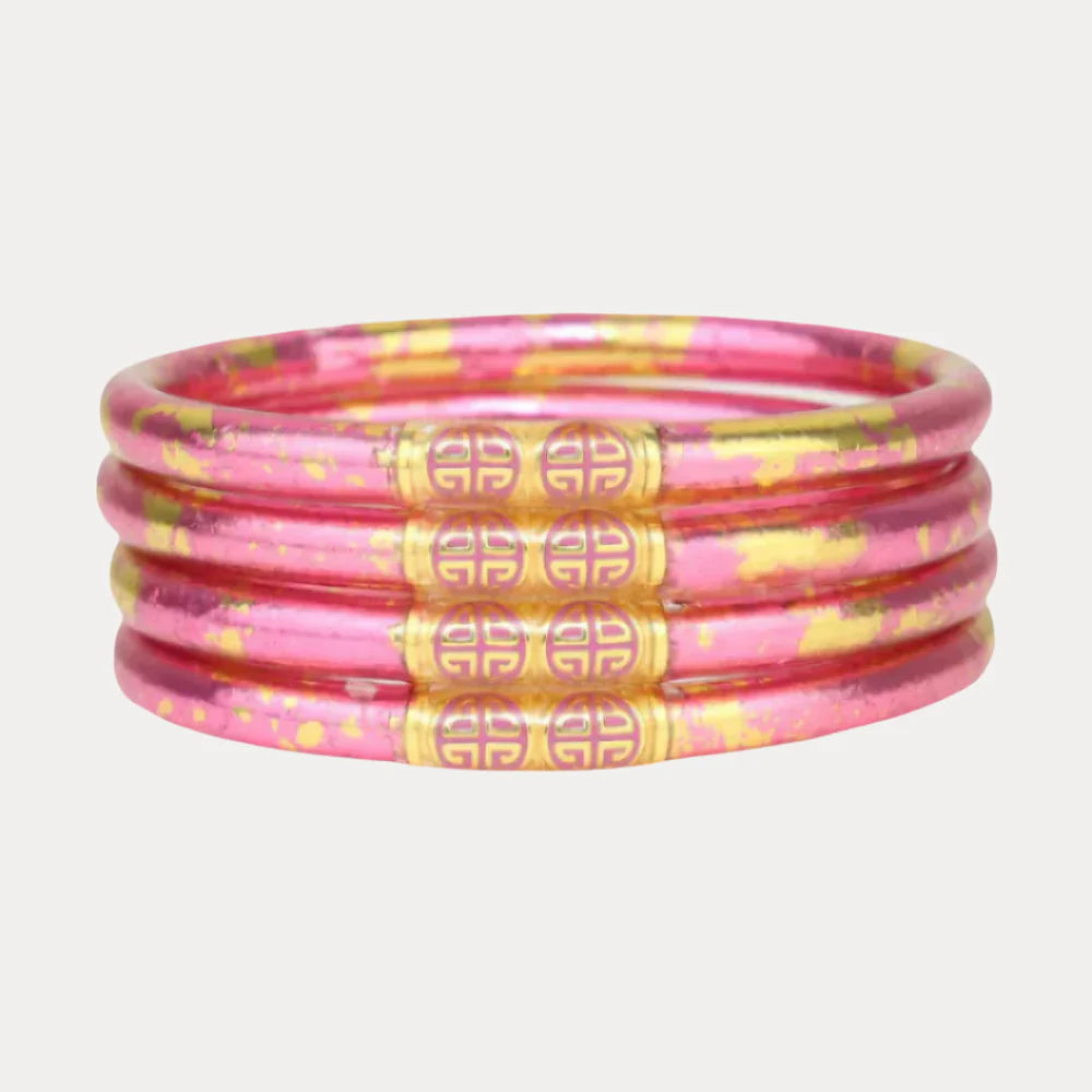 BuDhaGirl | Set of 4 Koi All Weather Bangles | Rose (Pink/Gold)