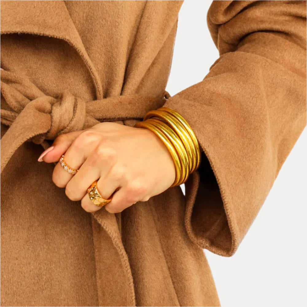 BuDhaGirl | Set of 6 All Weather Bangles | Gold
