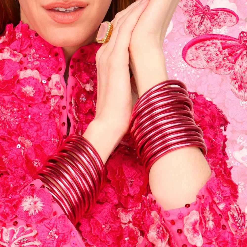 BuDhaGirl | Set of 6 All Weather Bangles | Pink