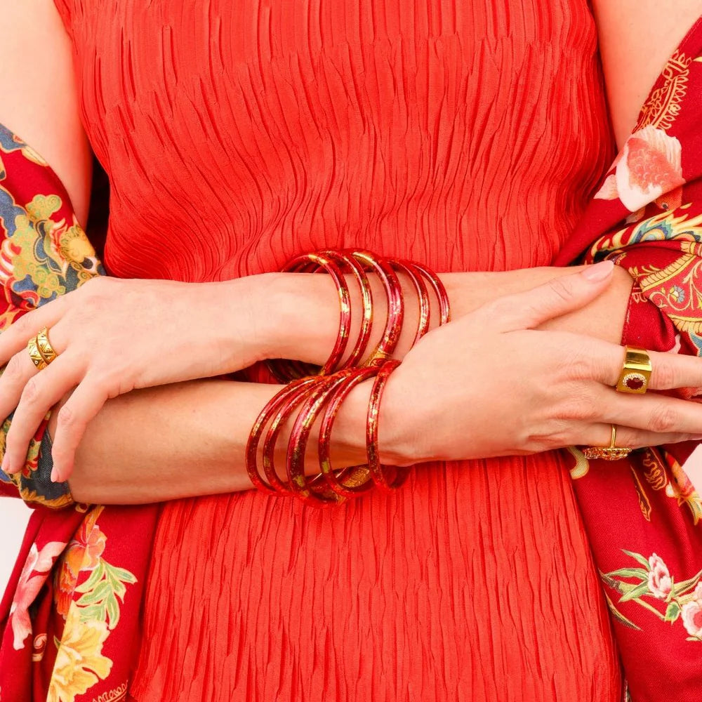 BuDhaGirl | Koi Tzubbie All Weather Bangle | Rouge (Red/Gold)