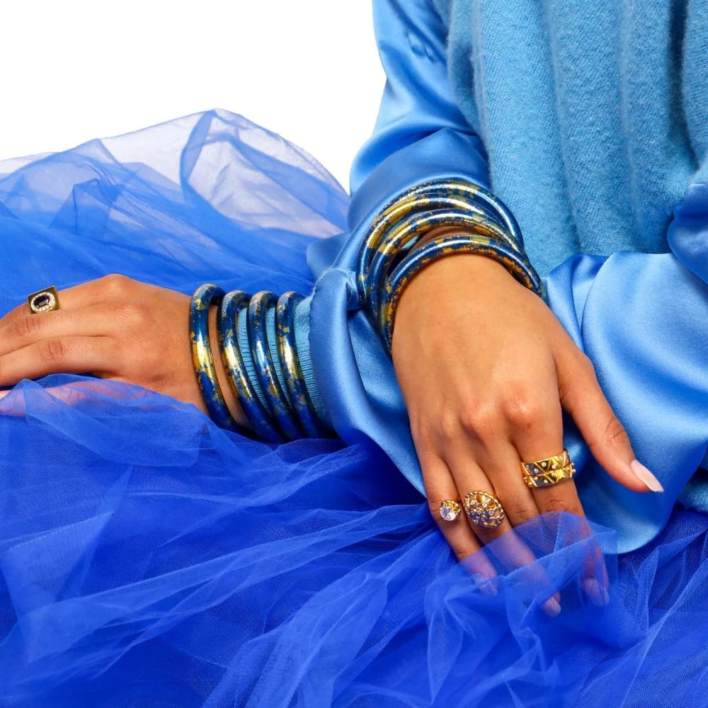 BuDhaGirl | Koi Tzubbie All Weather Bangle | Saffir (Blue/Gold)
