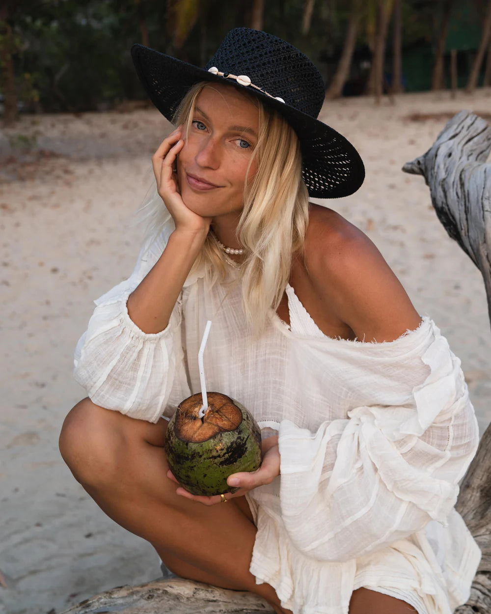 Hemlock Hats Waverly Boater Straw Hat | Onyx