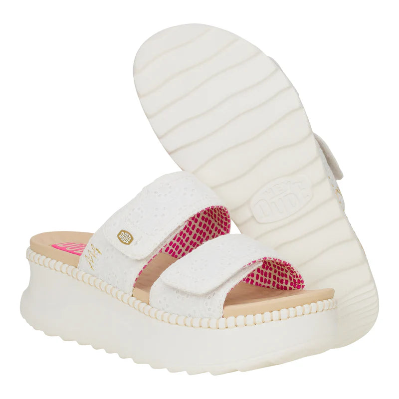 Hey Dudes Delray Slide Eyelet | White