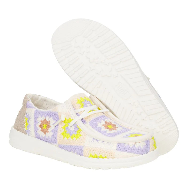 Hey Dudes Wendy Cottage Crochet | Egret/Lavender/Multi