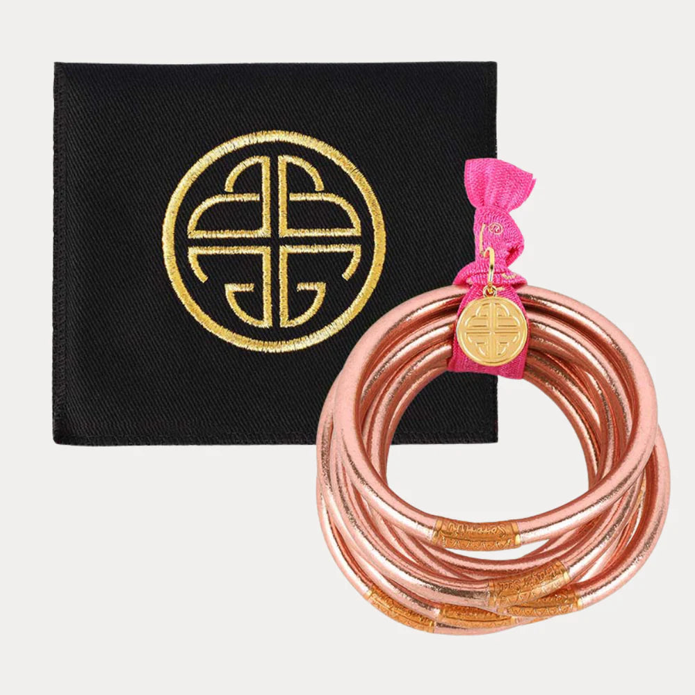 BuDhaGirl | Set of 6 All Weather Bangles | Rose Gold