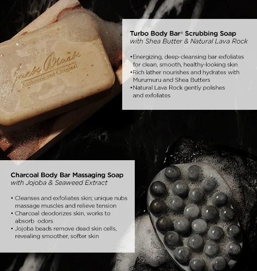 Jack Black | Charcoal Body Bar Massaging Soap | 4.75oz Bar
