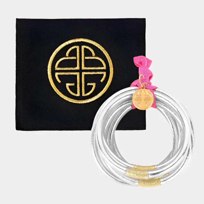 BuDhaGirl | Set of 6 All Weather Bangles | Silver
