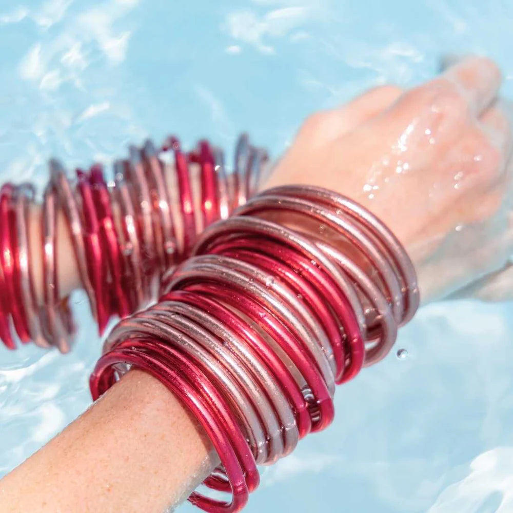 BuDhaGirl | Set of 6 All Weather Bangles | Pink
