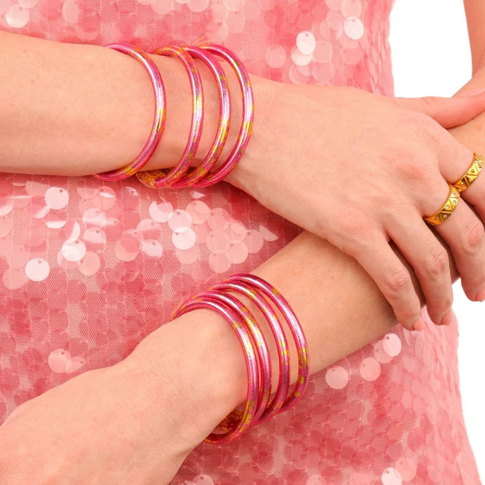BuDhaGirl | Set of 4 Koi All Weather Bangles | Rose (Pink/Gold)