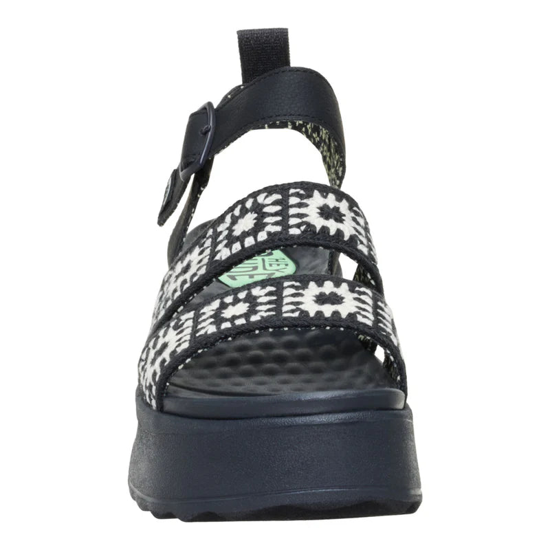 Hey Dudes Delray Buckle Cottage Crochet | Black/White