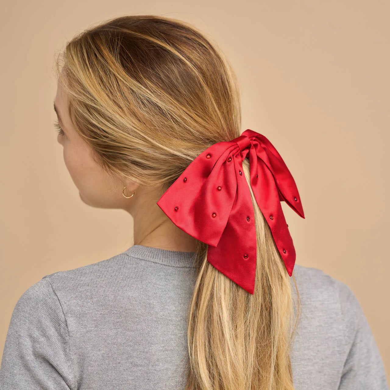 Kitsch | Satin & Rhinestone Bow Scrunchie