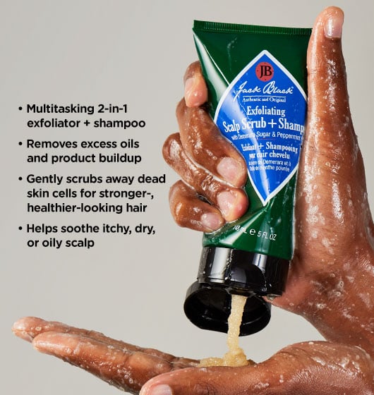Jack Black | Exfoliating Scalp Scrub + Shampoo | 5oz Tube