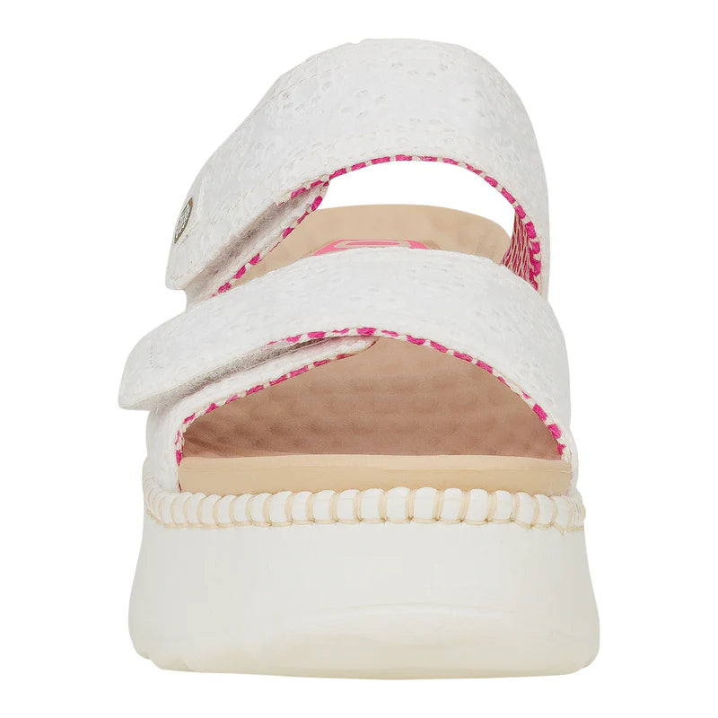 Hey Dudes Delray Slide Eyelet | White