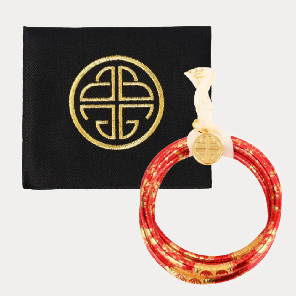 BuDhaGirl | Set of 4 Koi All Weather Bangles | Rouge (Red/Gold)