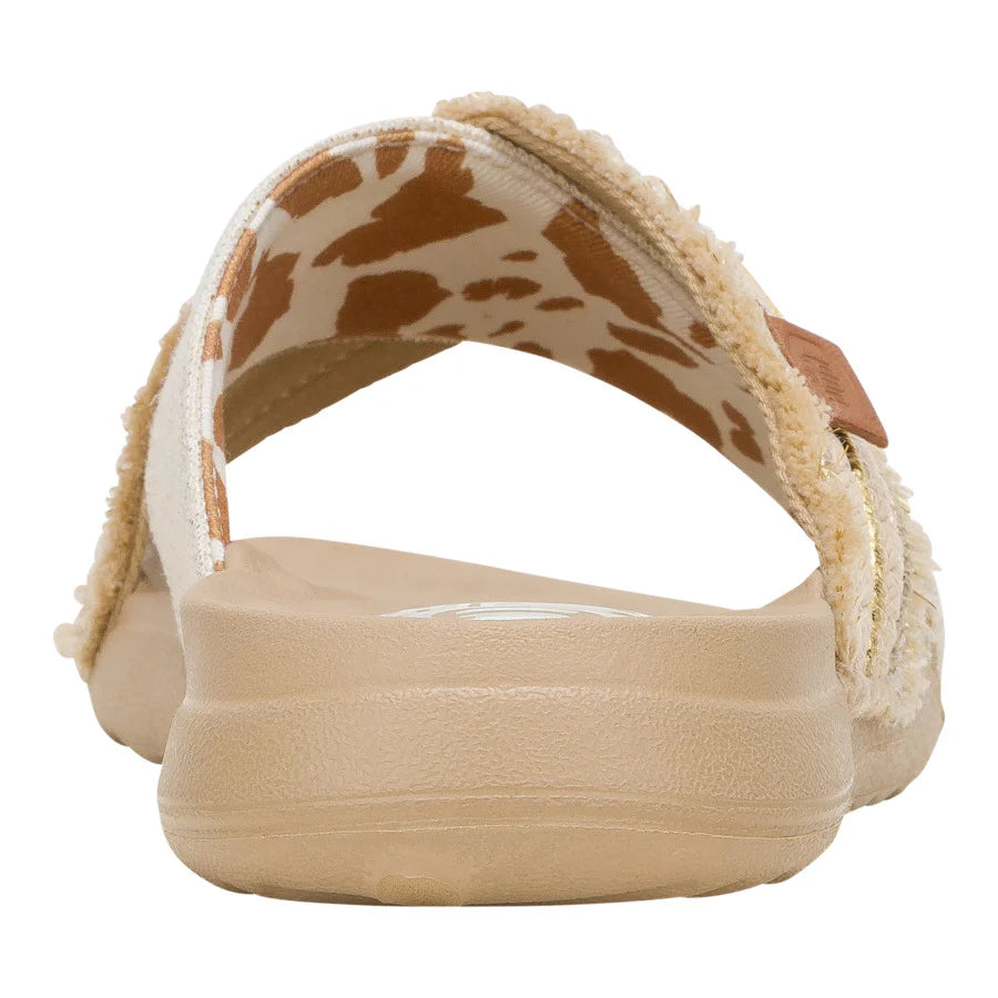 Hey Dudes Chirsti Slide Novelty Fringe | Natural/Gold