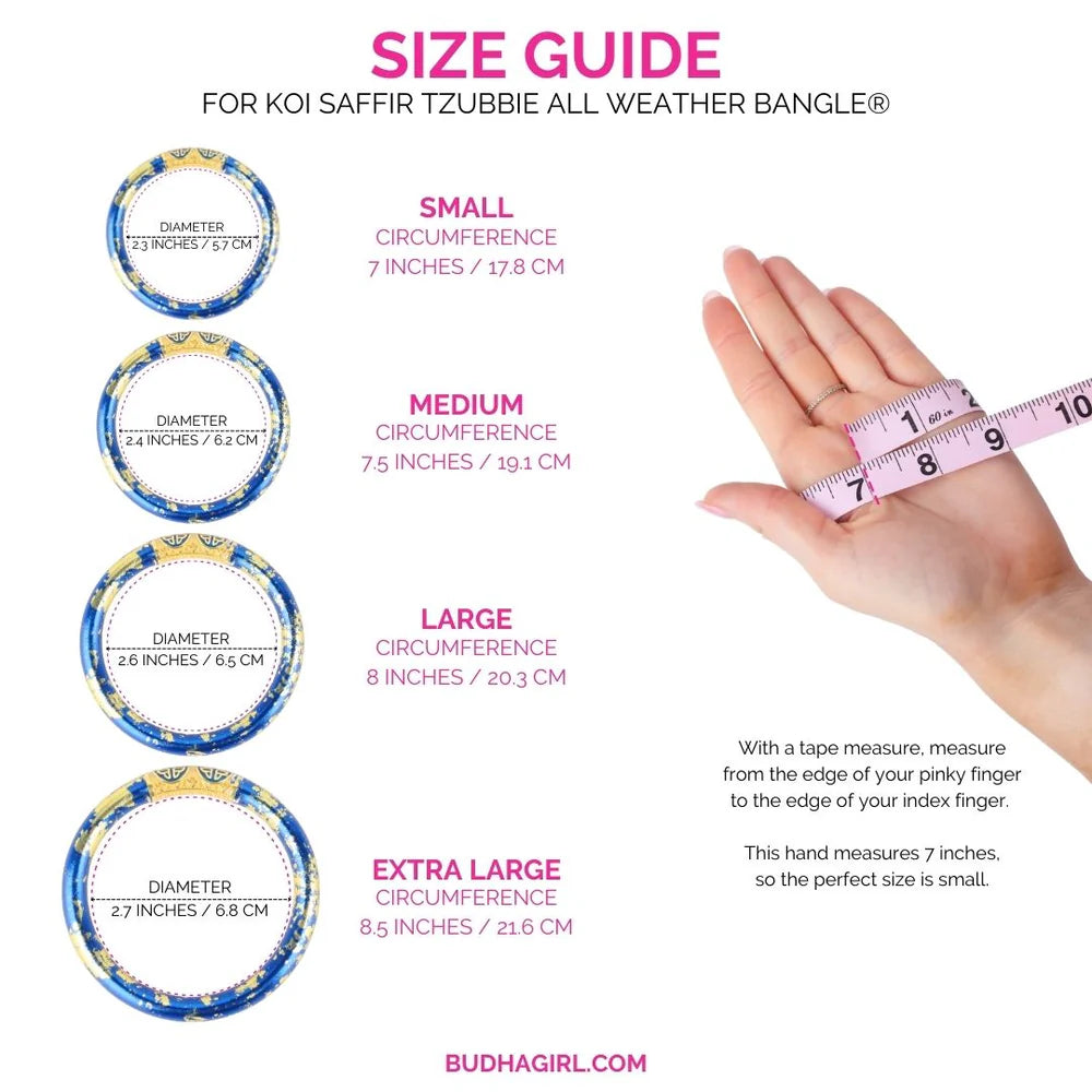 BuDhaGirl | Koi Tzubbie All Weather Bangle | Saffir (Blue/Gold)