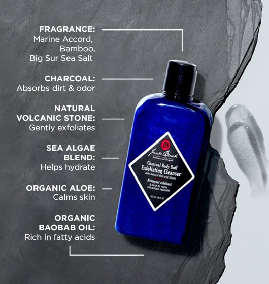 Jack Black | Charcoal Body Buff Exfoliating Cleanser | 3oz Tube