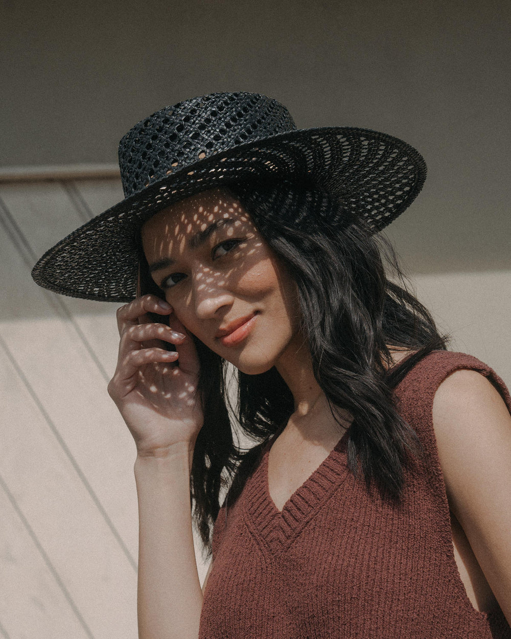 Hemlock Hats Waverly Boater Straw Hat | Onyx