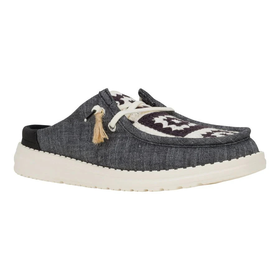 Hey Dudes Wendy Slip Cottage Crochet | Black/Multi