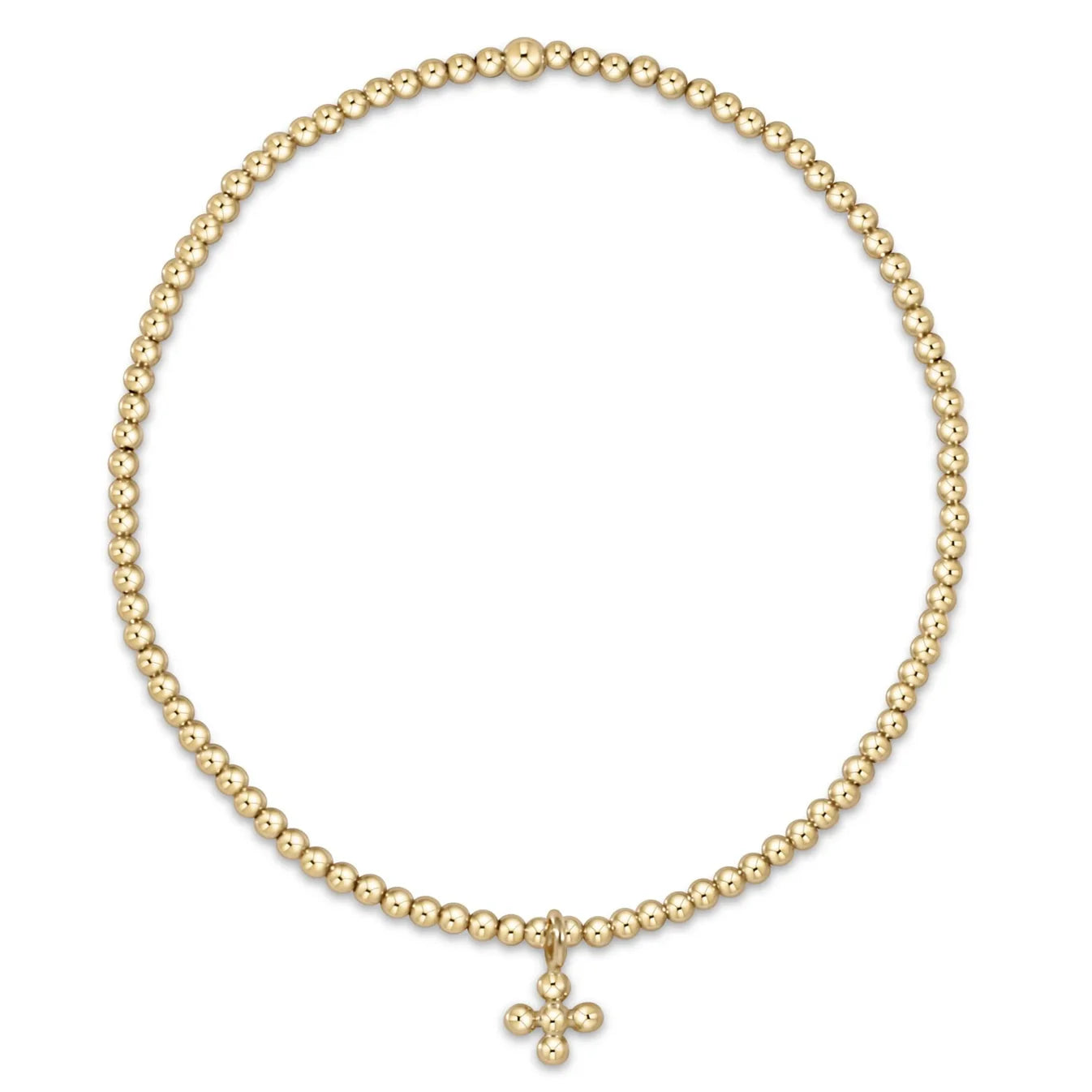 enewton | classic gold 2mm bead bracelet | classic beaded signature cross small gold charm