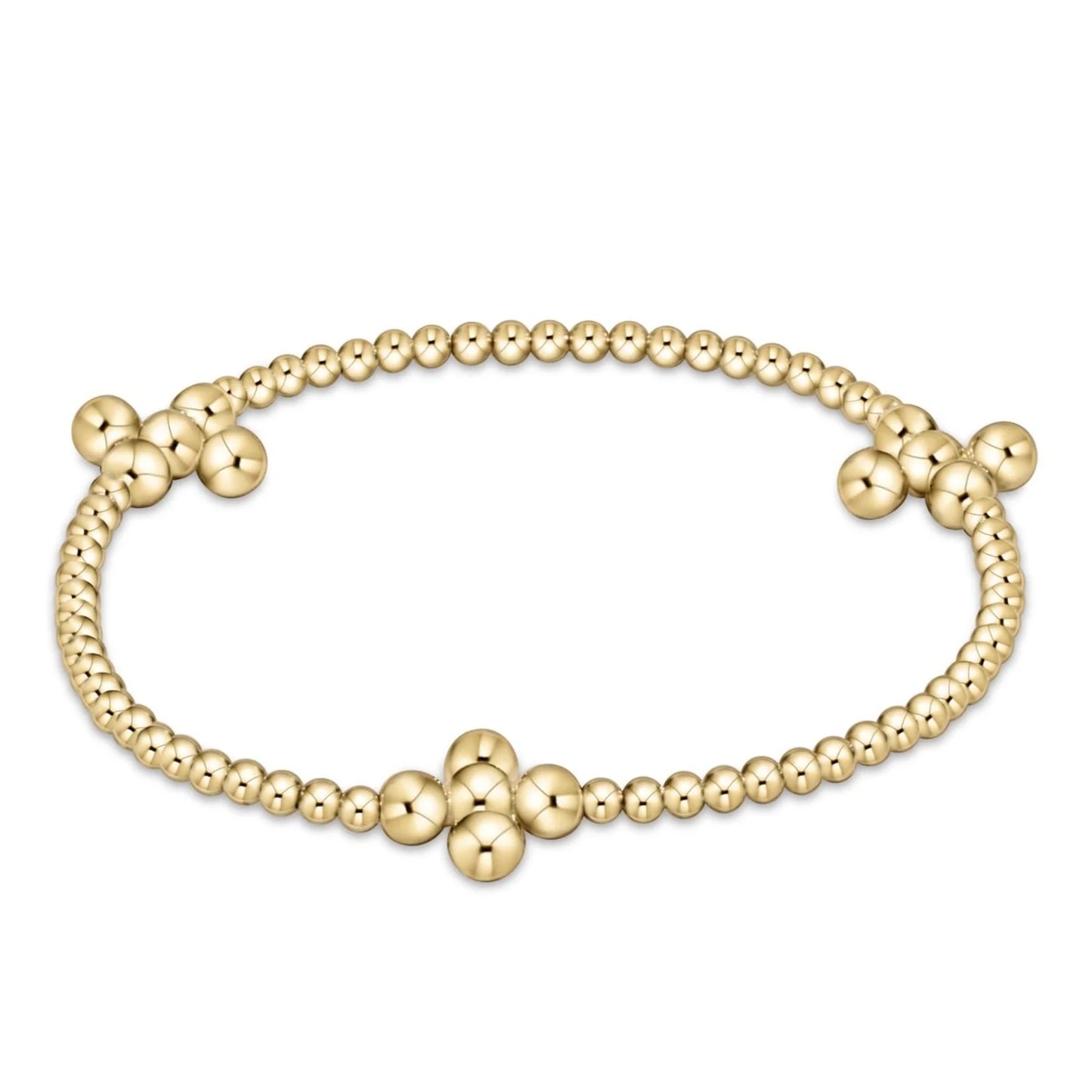 enewton | signature cross gold pattern 2.5mm bead bracelet | classic beaded signature cross gold | 4mm bead gold