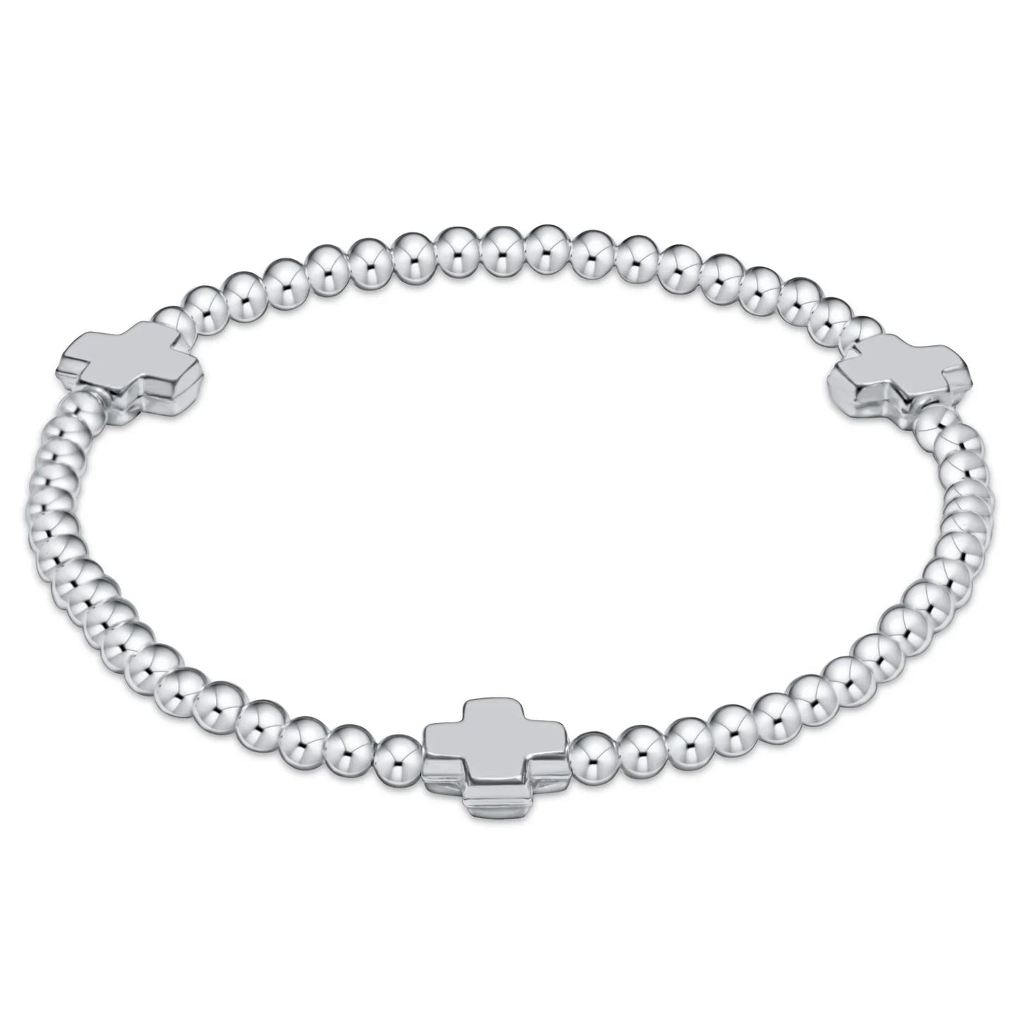 enewton | signature cross sterling pattern 3mm bead bracelet | sterling