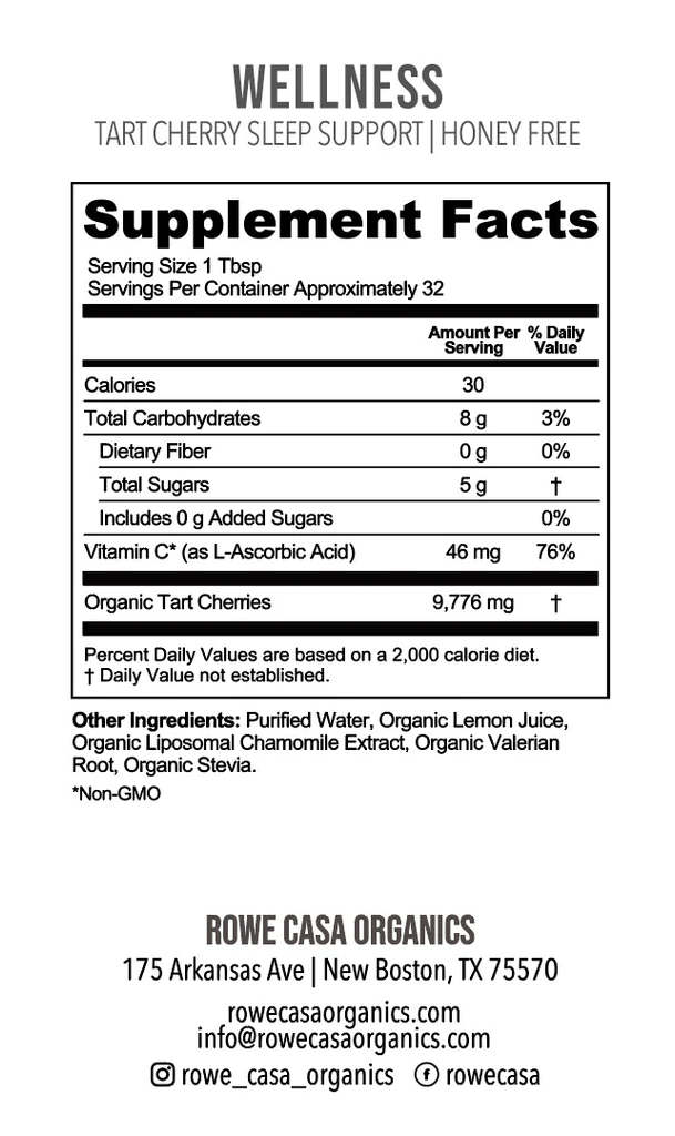 Rowe Casa Organics Tart Cherry Sleep Support | 16 oz - IN STORE ONLY