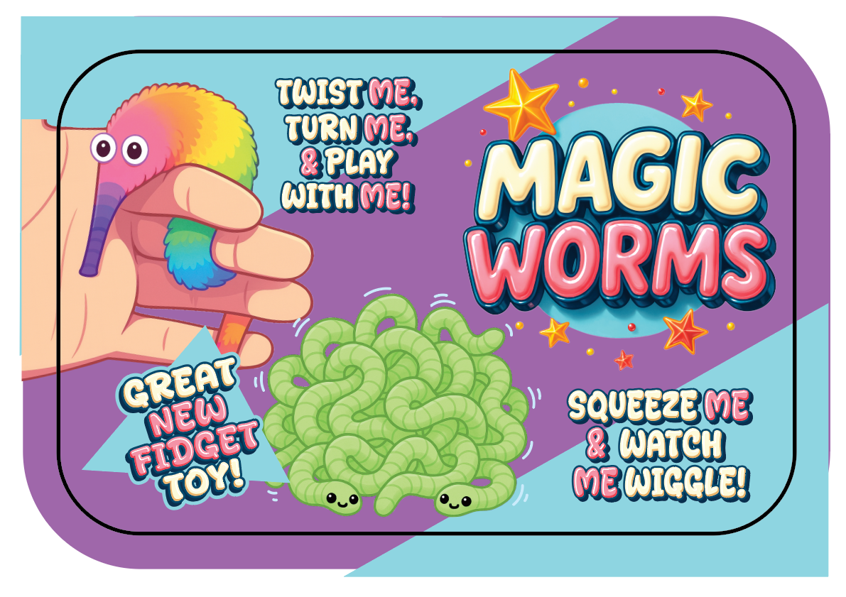 Magic Worms Fidget Toy - Blind Pull