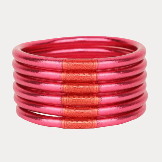BuDhaGirl | Set of 6 All Weather Bangles | Pink