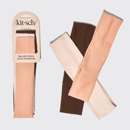Kitsch | Rosewood Active Headbands | 3pc Set