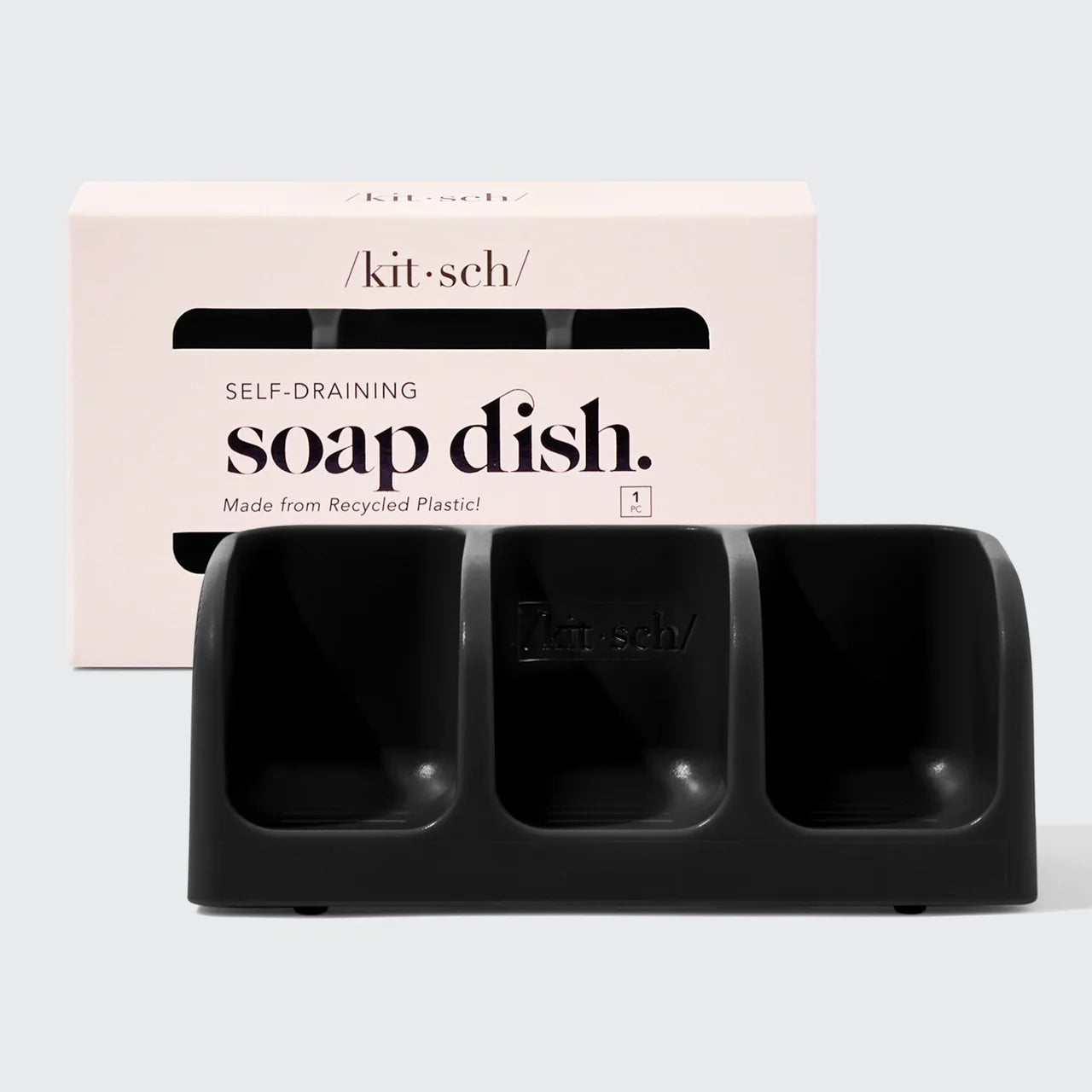 Kitsch | Self-Draining Soap Dish | Black