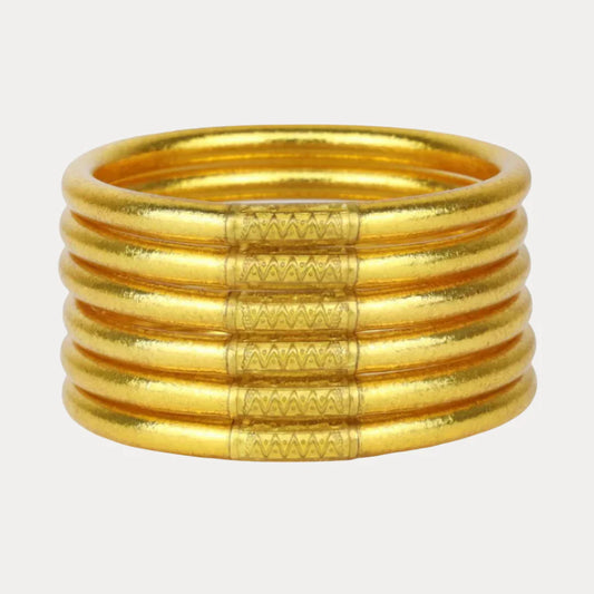 BuDhaGirl | Set of 6 All Weather Bangles | Gold