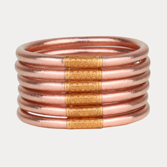 BuDhaGirl | Set of 6 All Weather Bangles | Rose Gold