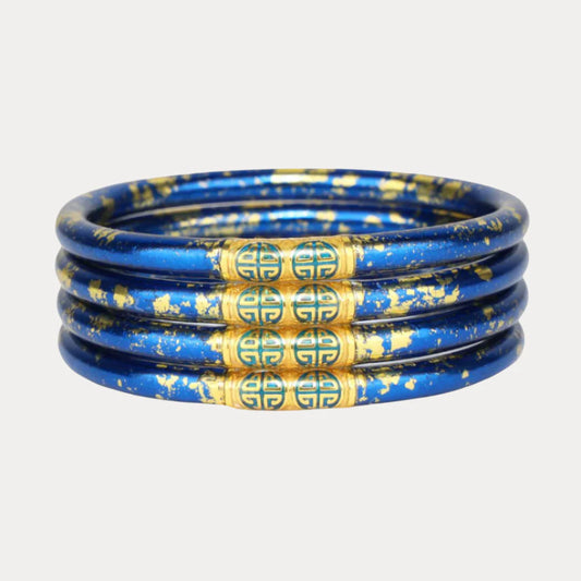 BuDhaGirl | Set of 4 Koi All Weather Bangles | Saffir (Blue/Gold)