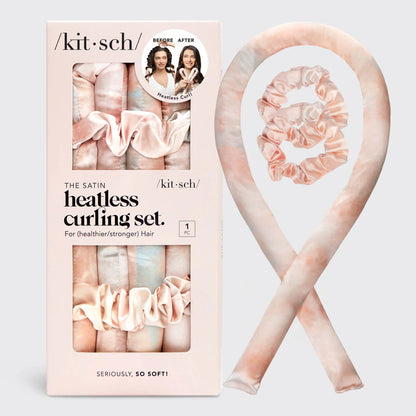 Kitsch | Sunset Tie Dye Satin Heatless Curling Set