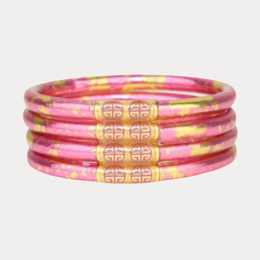 BuDhaGirl | Set of 4 Koi All Weather Bangles | Rose (Pink/Gold)