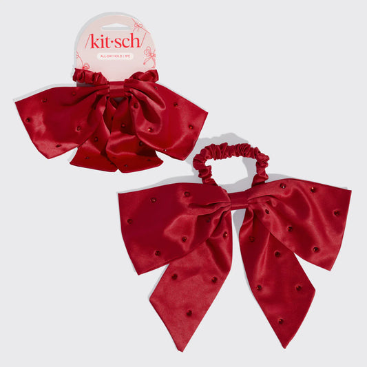 Kitsch | Satin & Rhinestone Bow Scrunchie