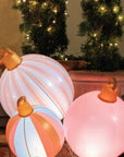 Inflatable Christmas Ornaments - Pink Light Up