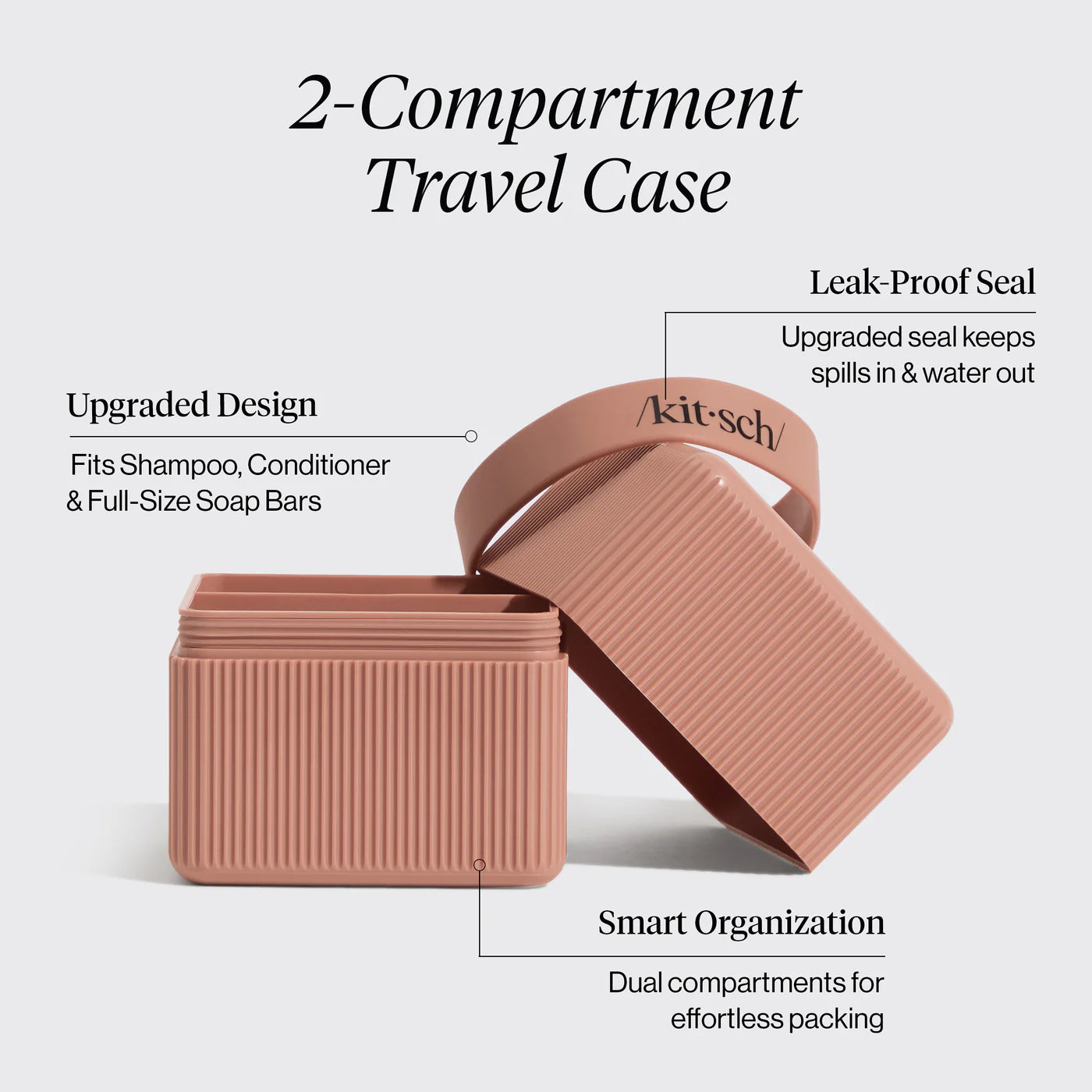 Kitsch | 2-Compartment Travel Case | Terracotta