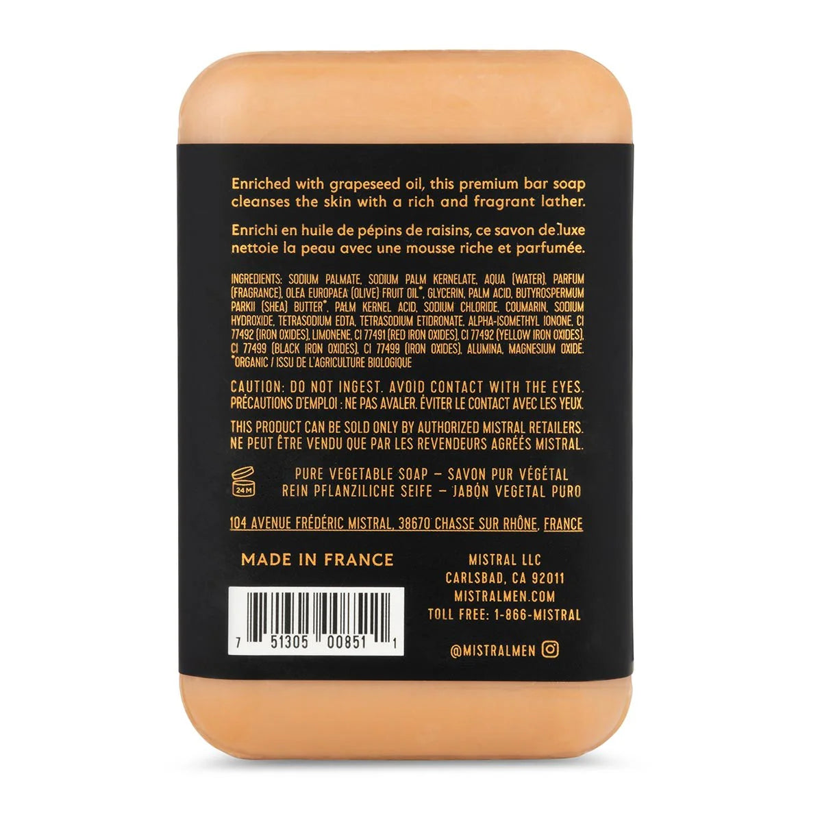Mistral | Golden Tobacco Bar Soap | 8.8oz