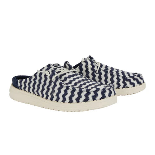 Hey Dudes Wendy Slip Terry Stripe | Navy Blazer/Egret