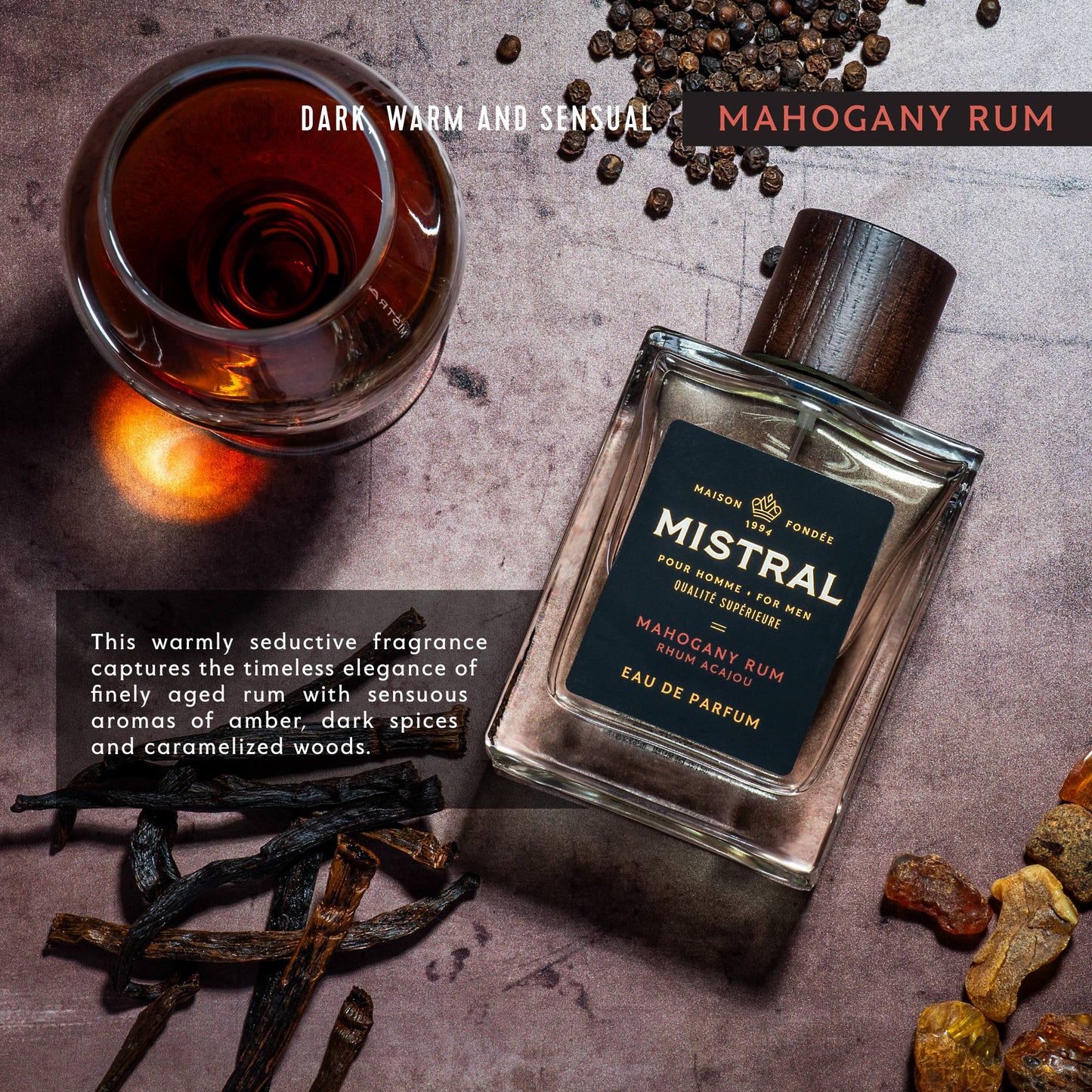Mistral | Mahogany Rum Eau de Parfum | 100mL
