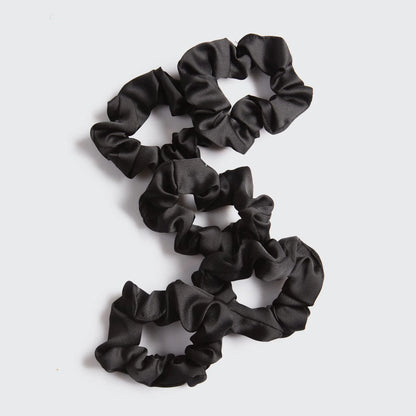 Kitsch | Black Satin Sleep Scrunchies | 5pc Set