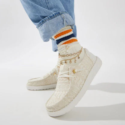 Hey Dudes Wendy Crochet Lace | White/Gold