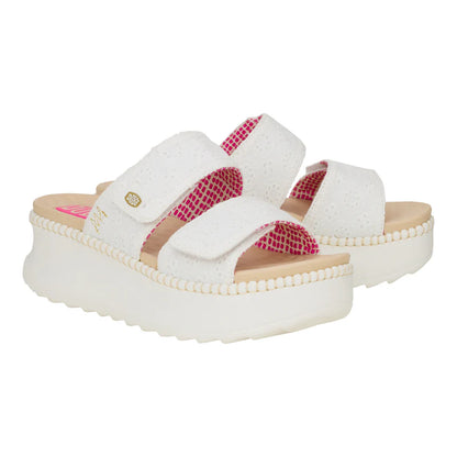 Hey Dudes Delray Slide Eyelet | White