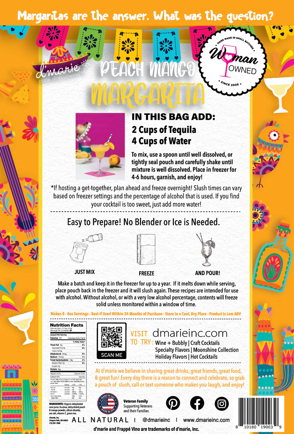 d'marie Craft Cocktail Slush Mix | Margarita Mixes