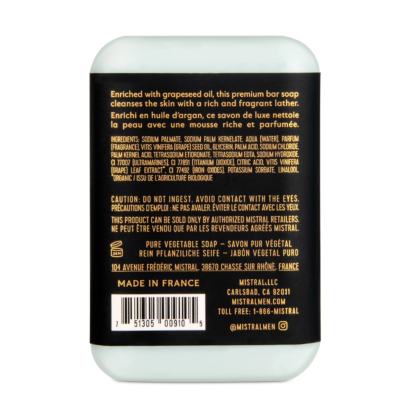 Mistral | Salted Gin Bar Soap | All Sizes
