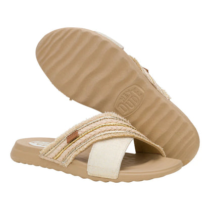 Hey Dudes Chirsti Slide Novelty Fringe | Natural/Gold