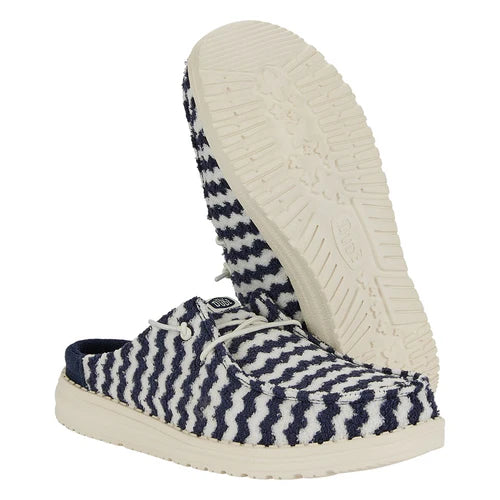 Hey Dudes Wendy Slip Terry Stripe | Navy Blazer/Egret